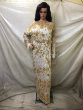 Load image into Gallery viewer, White color African Over all work Medium Beaded George wrapper with blouses - BG139
