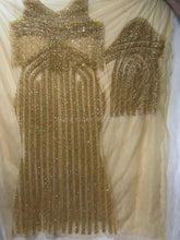 Load image into Gallery viewer, GOLD Color Heavy Designer Nigerian Wedding Evening Dress - EG014
