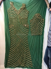 Load image into Gallery viewer, Green Color Back Front Designer Dress Panel for Wedding Recepation - EG018
