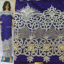 Load image into Gallery viewer, Purple Color Heavy Beaded George Wrapper With Netlace Blouse- HB023

