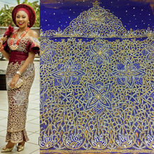 Load image into Gallery viewer, Beautiful Designer Cutwork Heavy Beaded VIP George Fabric With Blouse- HB036
