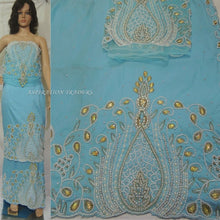 Load image into Gallery viewer, Designer Heavy Beaded George Wrapper With Blouse For Igbo Brides- HB071
