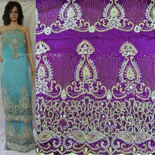 Load image into Gallery viewer, Green Color Heavy Beaded Indian George Fabric With Fancy Blouse- HB080
