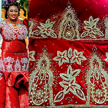 Load image into Gallery viewer, Igbo Traditional Heavy Beaded George wrapper With Blouse- HB085
