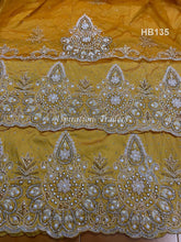 Load image into Gallery viewer, Yellow Color Heavy Beaded VIP George Fabric With 2 yard Blouse - HB135
