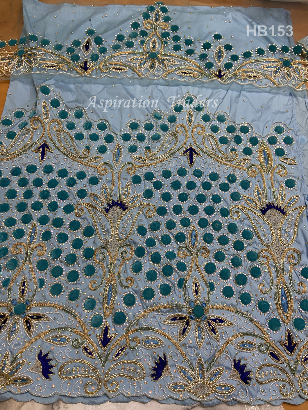 Latest Heavy Beaded George Wrapper With Designer Blouse- HB153