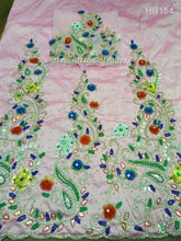 Load image into Gallery viewer, Nigerian Style Baby Pink Heavy Beaded VIP George Wrapper With Blouse- HB154
