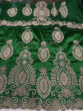 Load image into Gallery viewer, Latest Teal Green Heavy Beaded Work George Wrapper with Blouse- HB155
