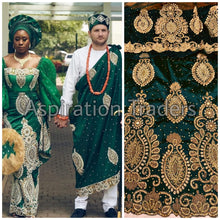 Load image into Gallery viewer, Latest Teal Green Heavy Beaded Work George Wrapper with Blouse- HB155
