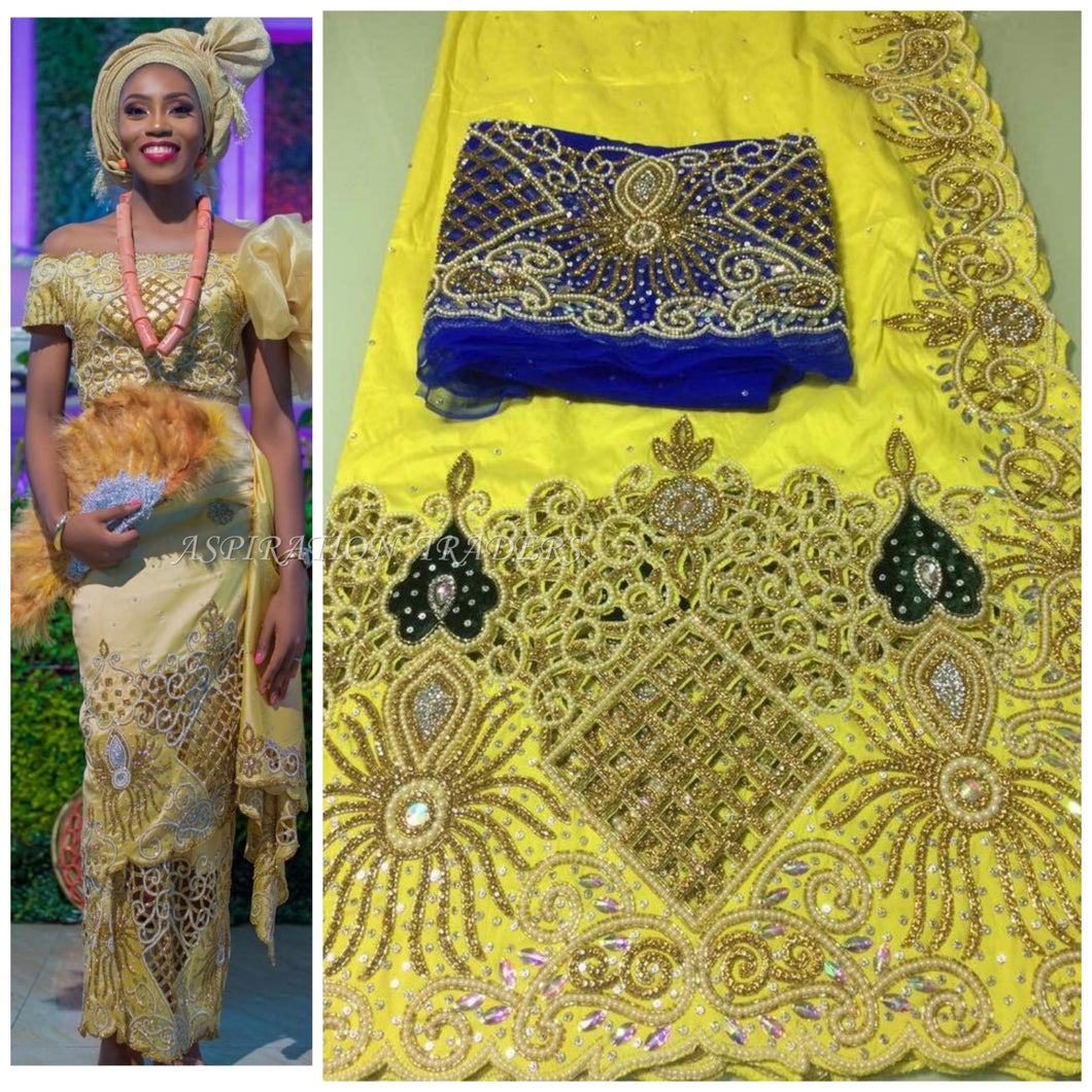 Beautiful Trending African George Wrapper with sequins George set - HB160