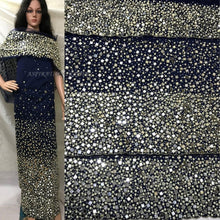 Load image into Gallery viewer, Mirror Work Party Wear African/ Nigerian VIP George Wrappers with net blouse - HB166
