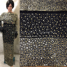 Load image into Gallery viewer, Mirror Work Party Wear African/ Nigerian VIP George Wrappers with net blouse - HB166
