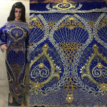 Load image into Gallery viewer, High-Quality Heavy Beaded Designer African/ UGO Wedding VIP George wrapper - HB168
