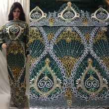 Load image into Gallery viewer, High-Quality Heavy Beaded Designer African/ UGO Wedding VIP George wrapper - HB168
