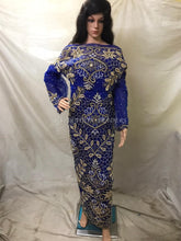Load image into Gallery viewer, Beautiful Designer Royal Blue Heavy Beaded With Finished Cutwork Designer George - HBDG138
