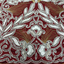 Load image into Gallery viewer, Silk thread work Wine color Heavy Beaded Designer George  - HBDG141
