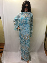 Load image into Gallery viewer, SKY BLUE Nigerian Beaded Designer George Wrapper set with Cutwork - HBDG147
