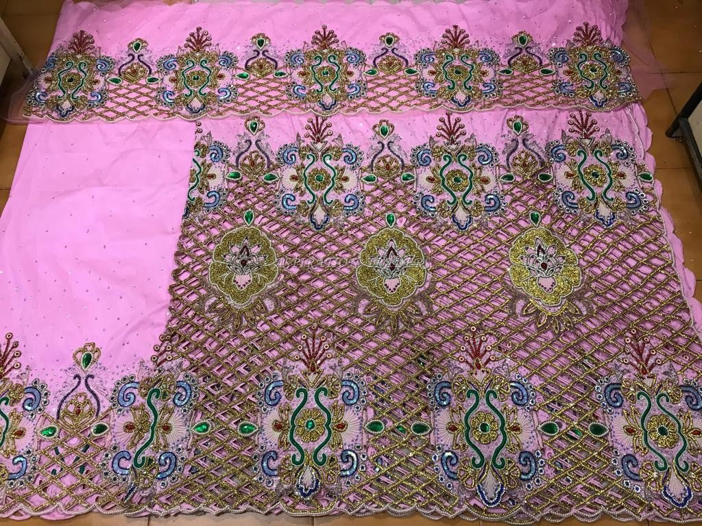 BABY PINK African Wedding Bride George Wrapper with Blouse - HBDG168 ...