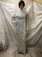 Load image into Gallery viewer, Latest Design Metallic/ Shimmer NIGERIAN Wedding George wrapper set - HBMG027
