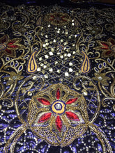 Load image into Gallery viewer, Latest Design Metallic/ Shimmer NIGERIAN Wedding George wrapper set - HBMG027
