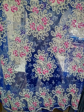 Load image into Gallery viewer, Lemon Green Heavy Beaded Net Lace George Wrapper With 2 Yard Blouse- NLVG060
