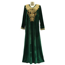 Load image into Gallery viewer, High Quality V Neck Korea Velvet Abaya Wholesale Dubai Abaya Clothing for Women - K036
