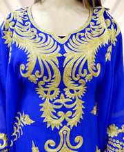 Load image into Gallery viewer, Royal Blue Embroidery with Caftan Dresses for Women Party Wear Kaftan  - K041
