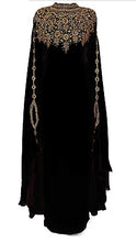 Load image into Gallery viewer, Hand Beaded work kaftan long sleeves with stand collar beaded long kaftan - K047
