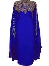 Load image into Gallery viewer, Hand Beaded work kaftan long sleeves with stand collar beaded long kaftan - K047
