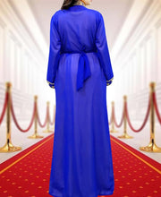 Load image into Gallery viewer, African Wedding Kaftan Dress, , Dubai Kaftan, Royal Blue Beaded Evening Gown - K050
