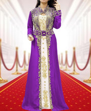 Load image into Gallery viewer, African Wedding Kaftan Dress, , Dubai Kaftan, Royal Blue Beaded Evening Gown - K050
