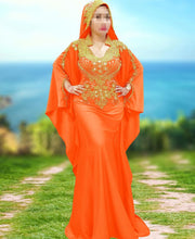 Load image into Gallery viewer, Embellished Beaded African Formal Dresses Gown Long Lycra Kaftan with Scarf - K051
