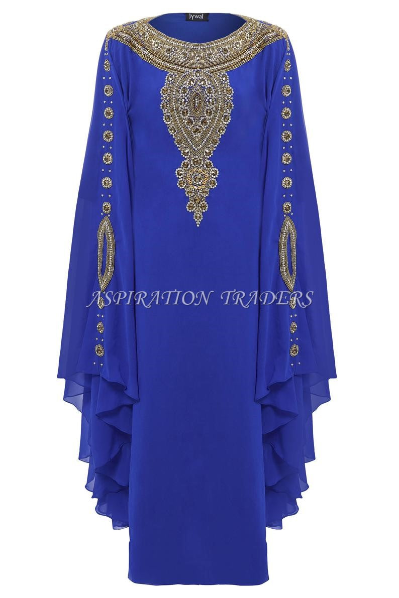 Royal Islamic Modern Elegant Dubai Moroccan Caftan Arabic party wear Beach kaftan- K054