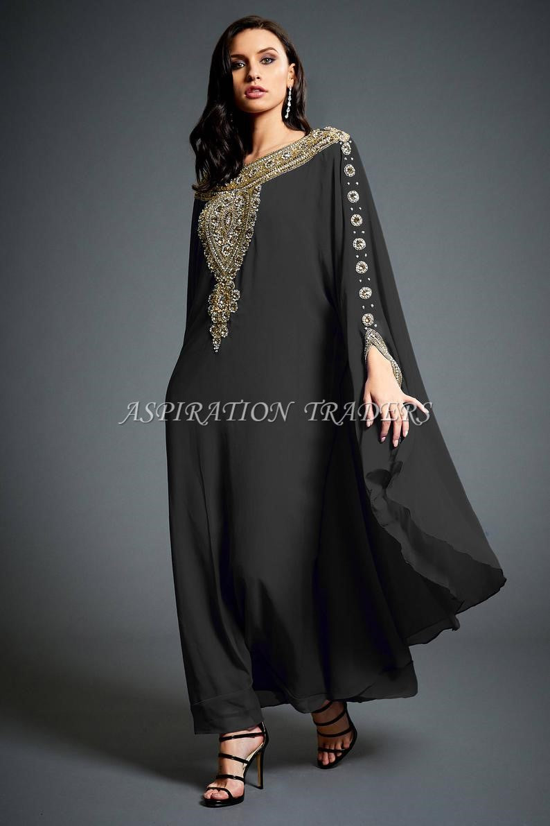 Royal Islamic Modern Elegant Dubai Moroccan Caftan Arabic party wear Beach kaftan- K054