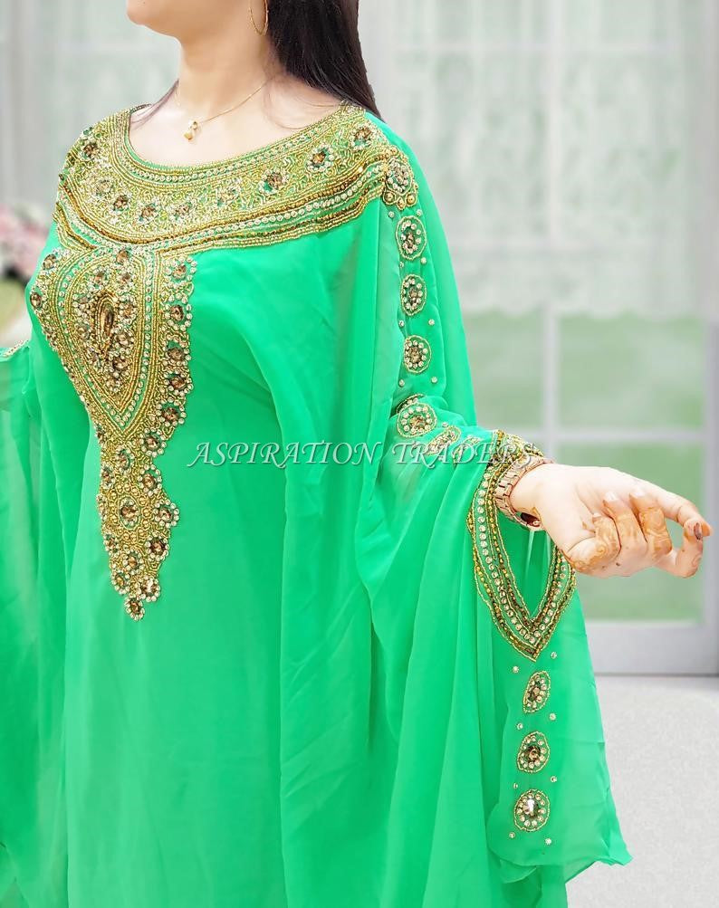 Royal Islamic Modern Elegant Dubai Moroccan Caftan Arabic party wear Beach kaftan- K054