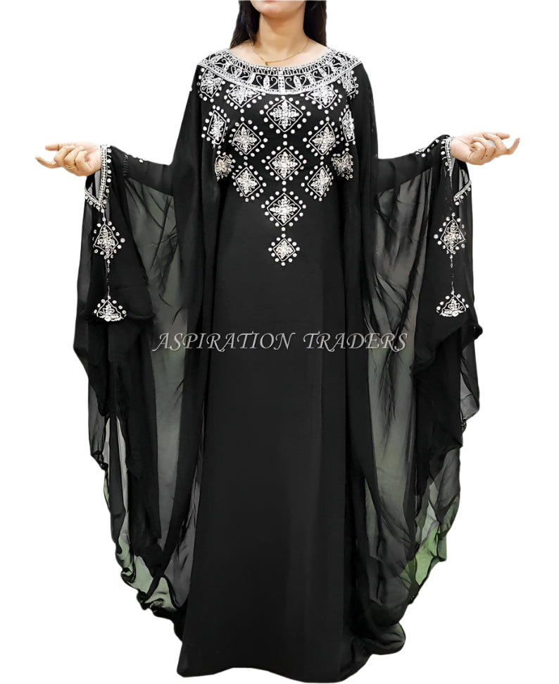 New Designer Dubai Styled Heavy Beaded Work Moroccan kaftan African Gown - K060