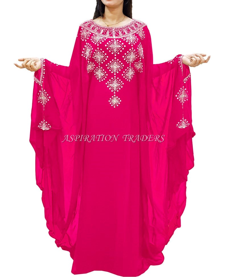 New Designer Dubai Styled Heavy Beaded Work Moroccan kaftan African Gown - K060