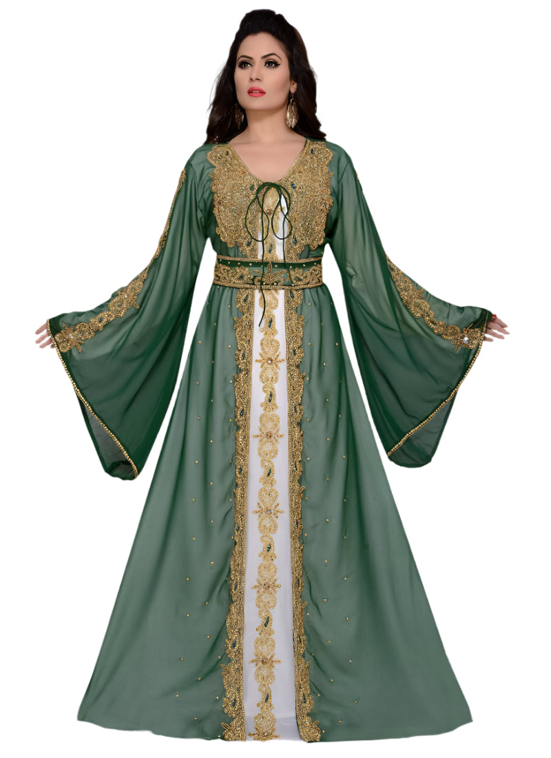Takchita kaftan for women work on Dress Gowns  Kaftan with Belt - K067