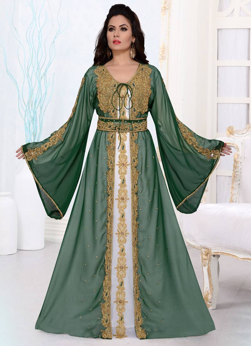 Takchita kaftan for women work on Dress Gowns Kaftan with Belt - K067 ...