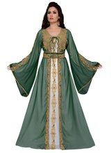 Load image into Gallery viewer, Takchita kaftan for women work on Dress Gowns  Kaftan with Belt - K067
