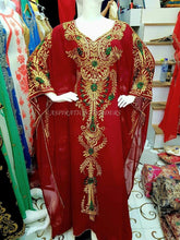 Load image into Gallery viewer, Bedded Kaftan Arabian Abaya Party Fancy Dresses African Clothing Embroidered Work - K073
