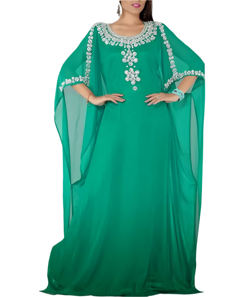 Beautiful Sea green Light weight Evening Party Wear Classy kaftans for