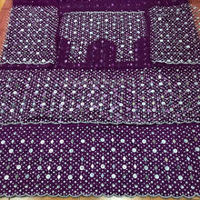 Load image into Gallery viewer, Beautiful Mirror work heavy Beaded Lace Designer George wrapper for wedding - NLDG048
