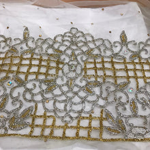 Load image into Gallery viewer, Exclusive Heavy Beaded Crystal Stone work With perfect cutwork Net Lace Designer George - NLDG050
