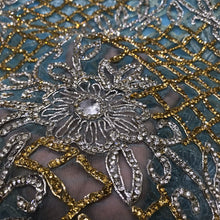 Load image into Gallery viewer, Sky Blue High Grade Heavy Beaded Net Lace Designer George Set - NLDG055
