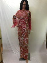 Load image into Gallery viewer, Dark Green Heavy Beaded Net Lace Designer George with Blouse - NLDG060
