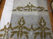 Load image into Gallery viewer, Sequince Beads Heavy Beaded Net Lace Indian Designer George wrapper with blouse  - NLDG064
