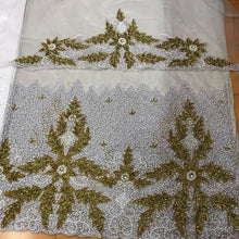 Load image into Gallery viewer, Sequince Beads Heavy Beaded Net Lace Indian Designer George wrapper with blouse  - NLDG064
