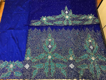 Load image into Gallery viewer, Sequince Beads Heavy Beaded Net Lace Indian Designer George wrapper with blouse  - NLDG064

