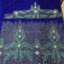 Load image into Gallery viewer, Sequince Beads Heavy Beaded Net Lace Indian Designer George wrapper with blouse  - NLDG064
